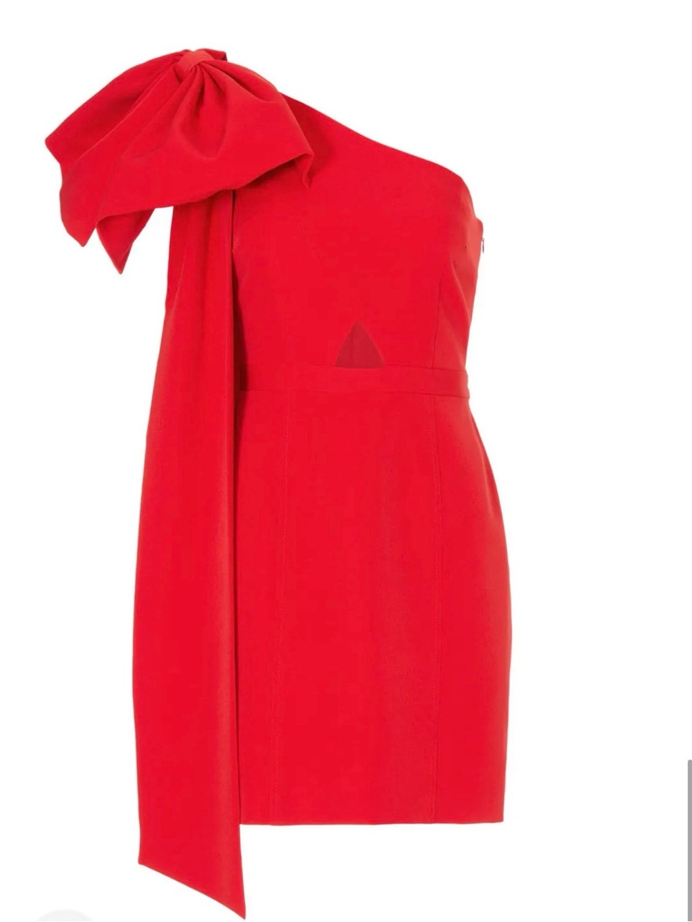 Elegant Red One-Shoulder Bow Mini Dress - Picture 5 of 7